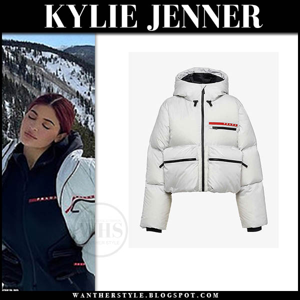 Kylie Jenner in white puffer jacket in Aspen ~ I want her style - What ...