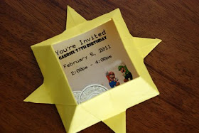 origami star super mario bros invitation