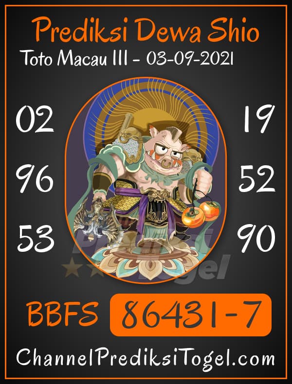 Channel Prediksi Togel Toto Macau P3 Jumat 03 Sep 2021 Togel Macau
