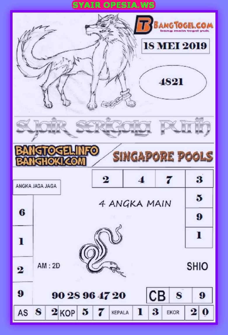 Kode syair sgp hari sabtu 18 Mei 2019 GOsyair SEDIA KODE