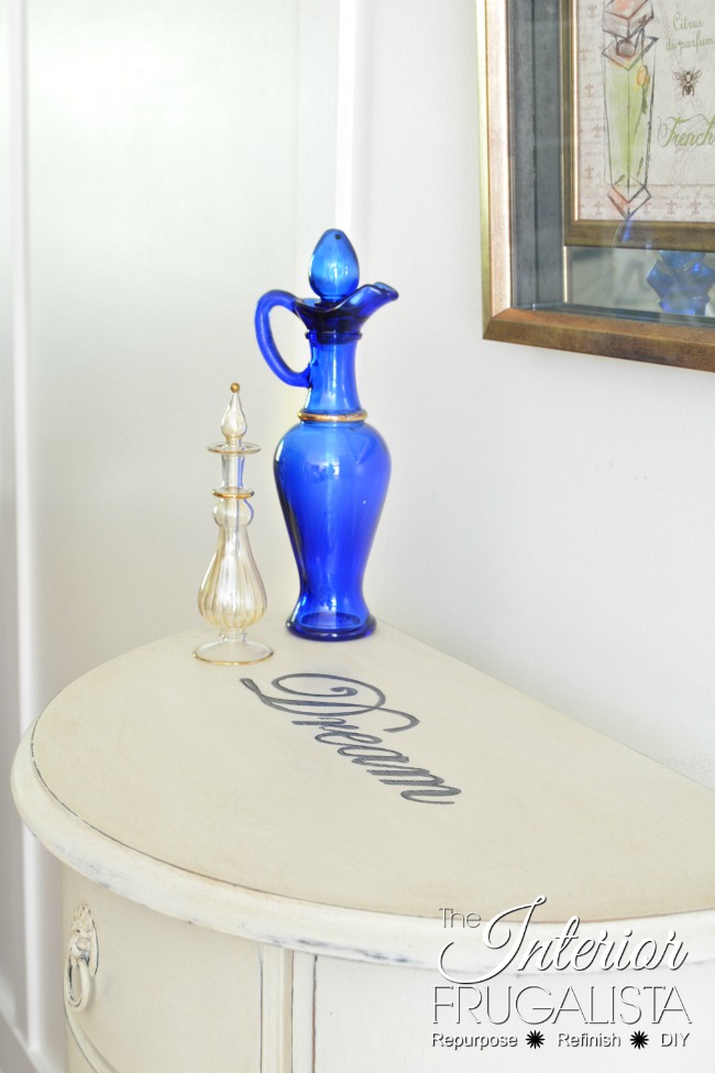 Tall Vintage Jewelry Stand With Hand Painted Typography