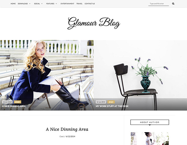 Glamour elegant blogger template