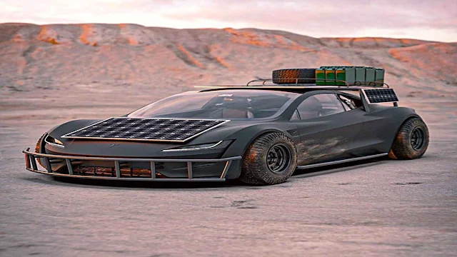 Mad Max’teki Araçlardan İlham Alan Tesla Roadster Safari Konsept Tasarımı
