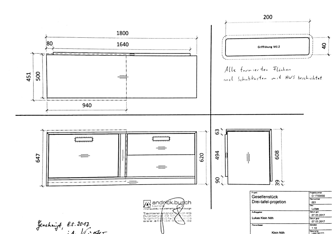 Slideboard Mein Gesellenstuck