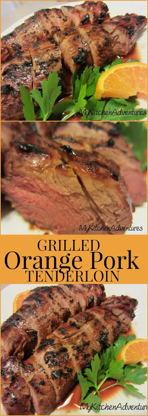 Grilled Orange Pork Tenderloin | by Renee's Kitchen Adventures - easy grilled recipe for orange marinated pork tenderloin great for weeknight dinners or even Sunday Suppers! Fresh squeezed orange juice enhances the flavor of this lean pork.