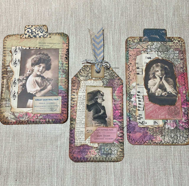 Vintage Days Junk Journal Tags From Book Pages & Paper Napkins