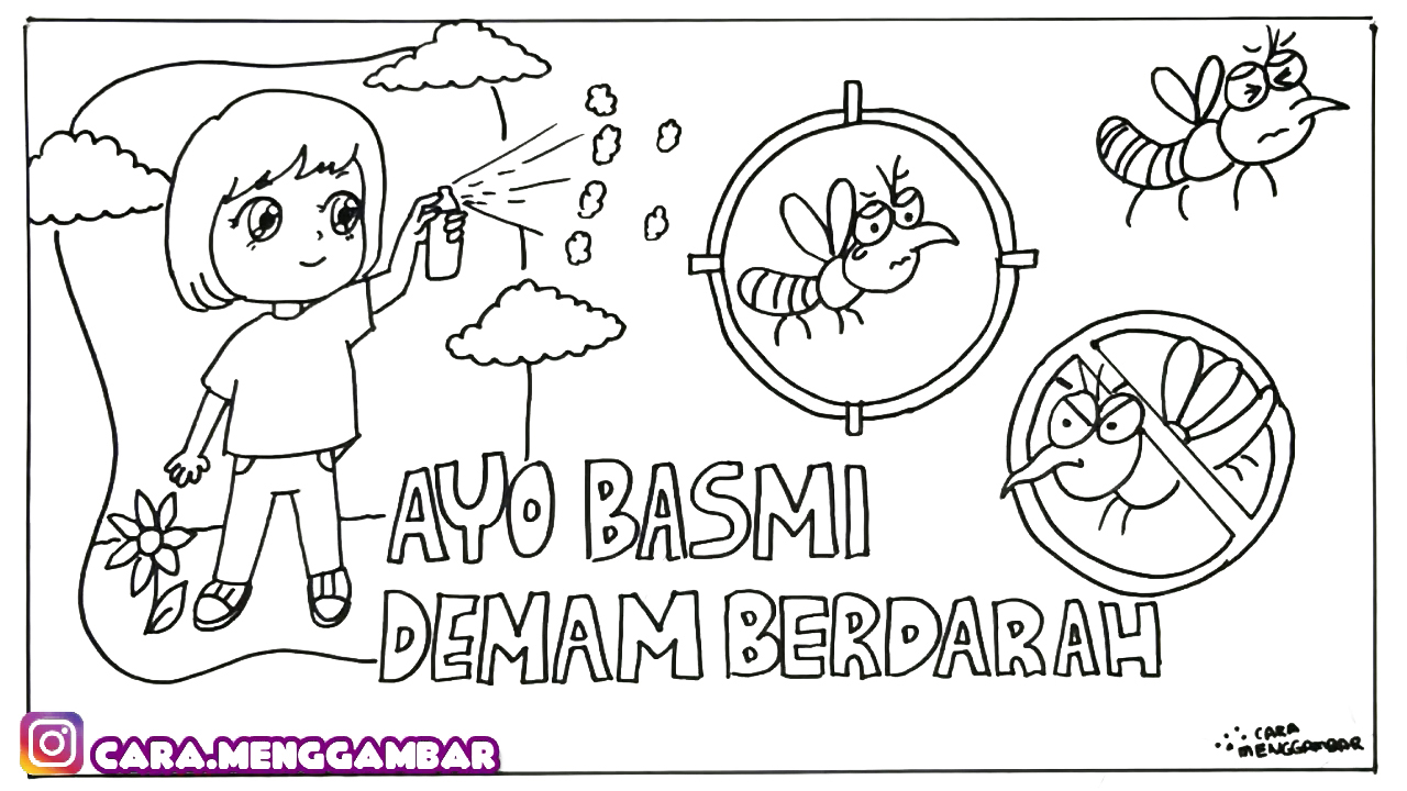 mewarnai gambar binatang nyamuk