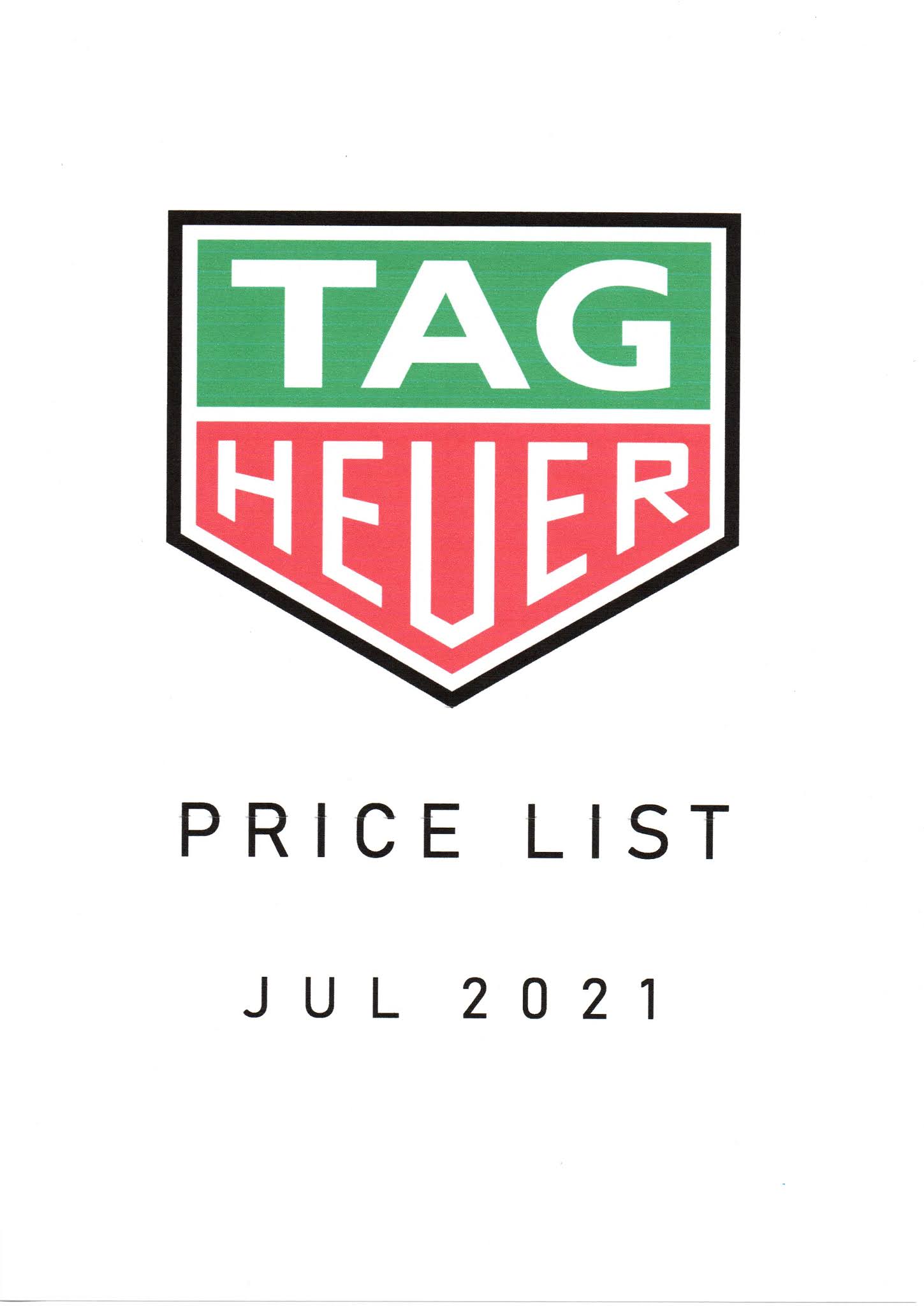 TAG HEUER ENTHUSIAST PRICE LIST TAG Heuer Price List July 2021