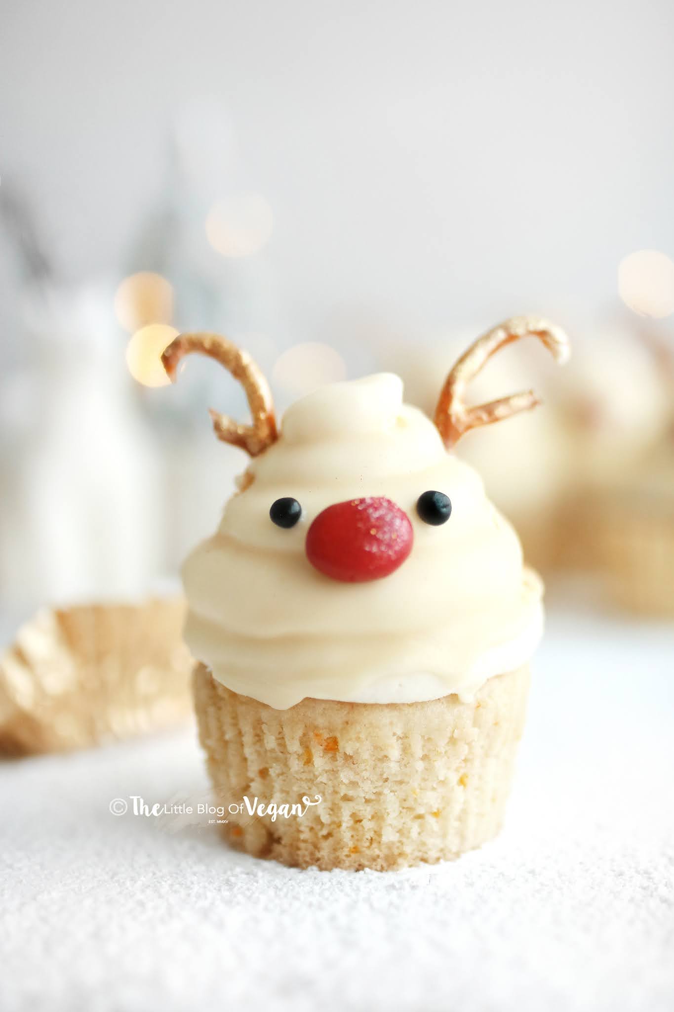 White Chocolate & Orange Reindeer Cupcakes recipe