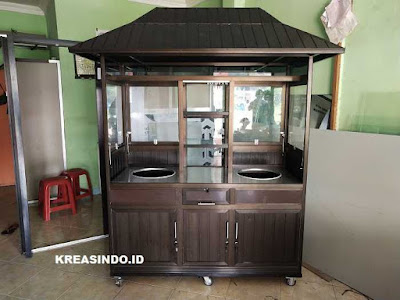 Gerobak Bakso Aluminium Atap Joglo Warna Coklat Pesanan Bpk Bambang Di Koja Jakarta Utara