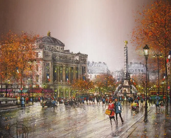 Guy Dessapt 1938 | French Impressionist painter | Paris autumn