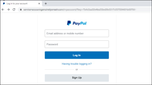 Paypal Spam Page