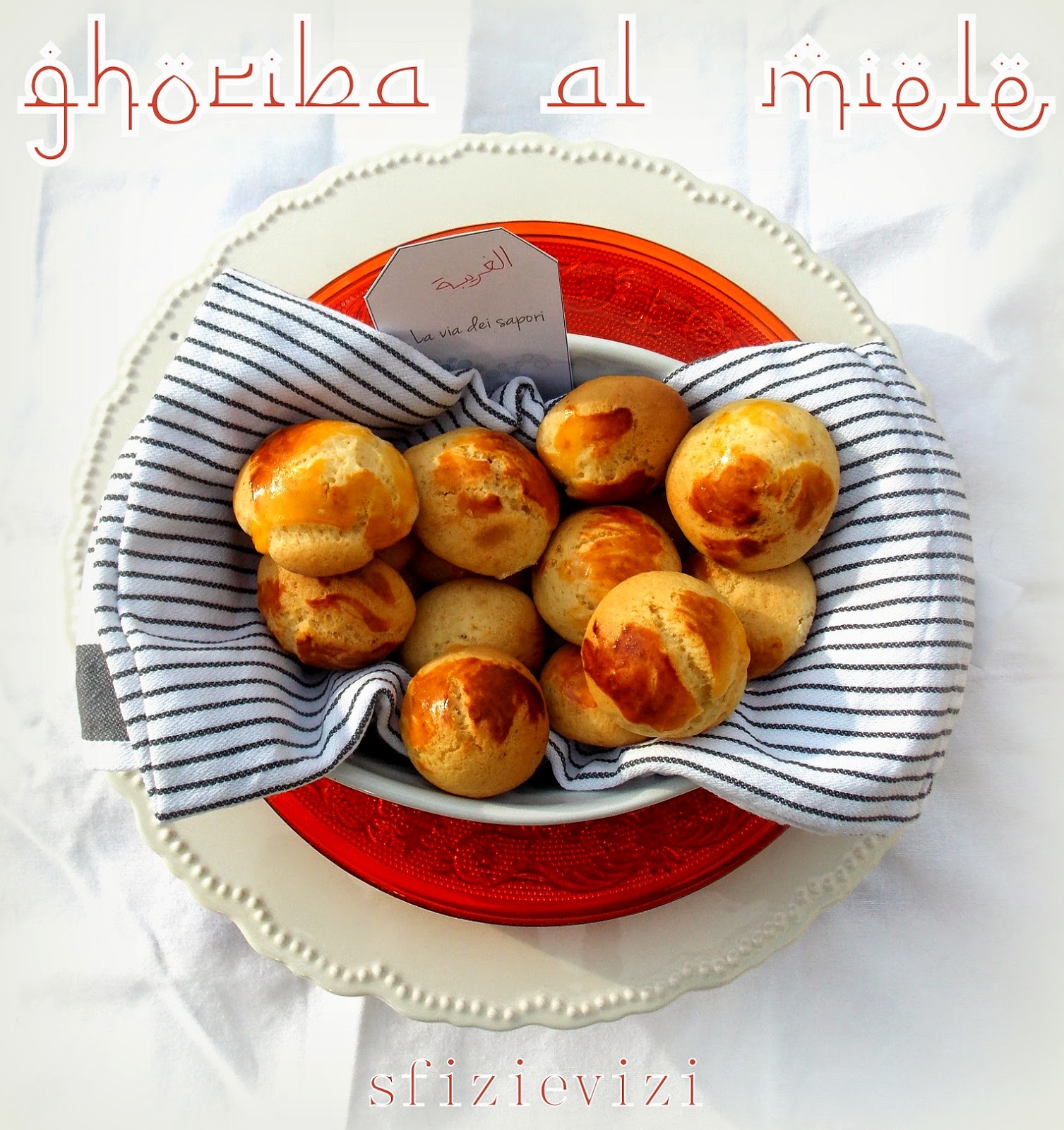 ghoriba dyal 'asal - ghoriba al miele (ricetta con olio d'oliva) per 