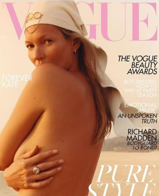 Kate Moss Topless di Cover Vogue Inggris