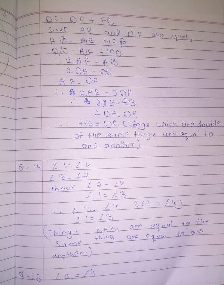 Introduction to Euclid's Geometry- Answer scheme of Practice Sheet