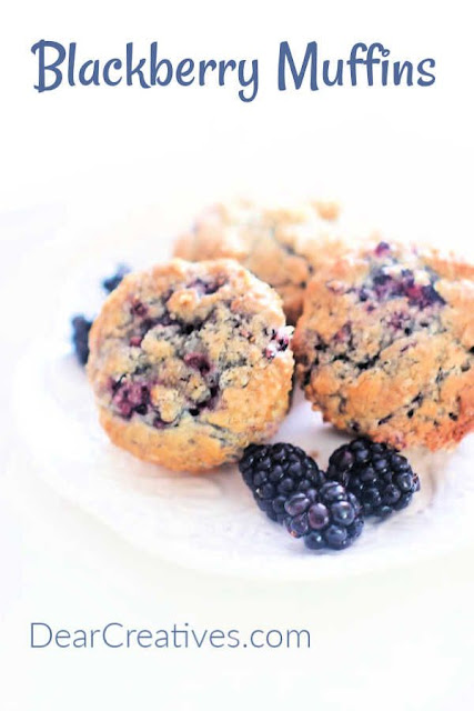 Delicious homemade blackberry muffin recipe.