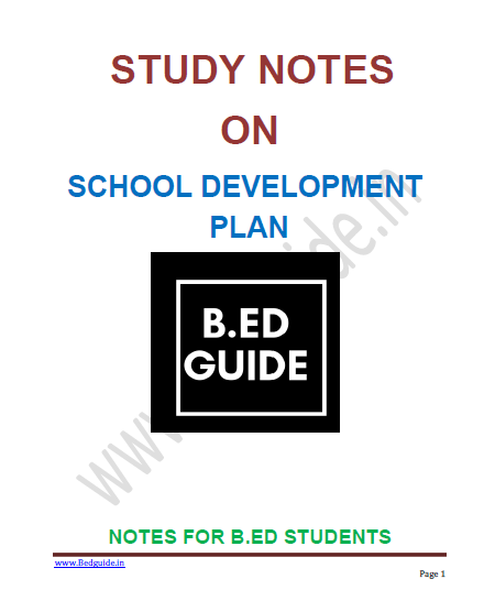 School Development Plan Notes PDF
