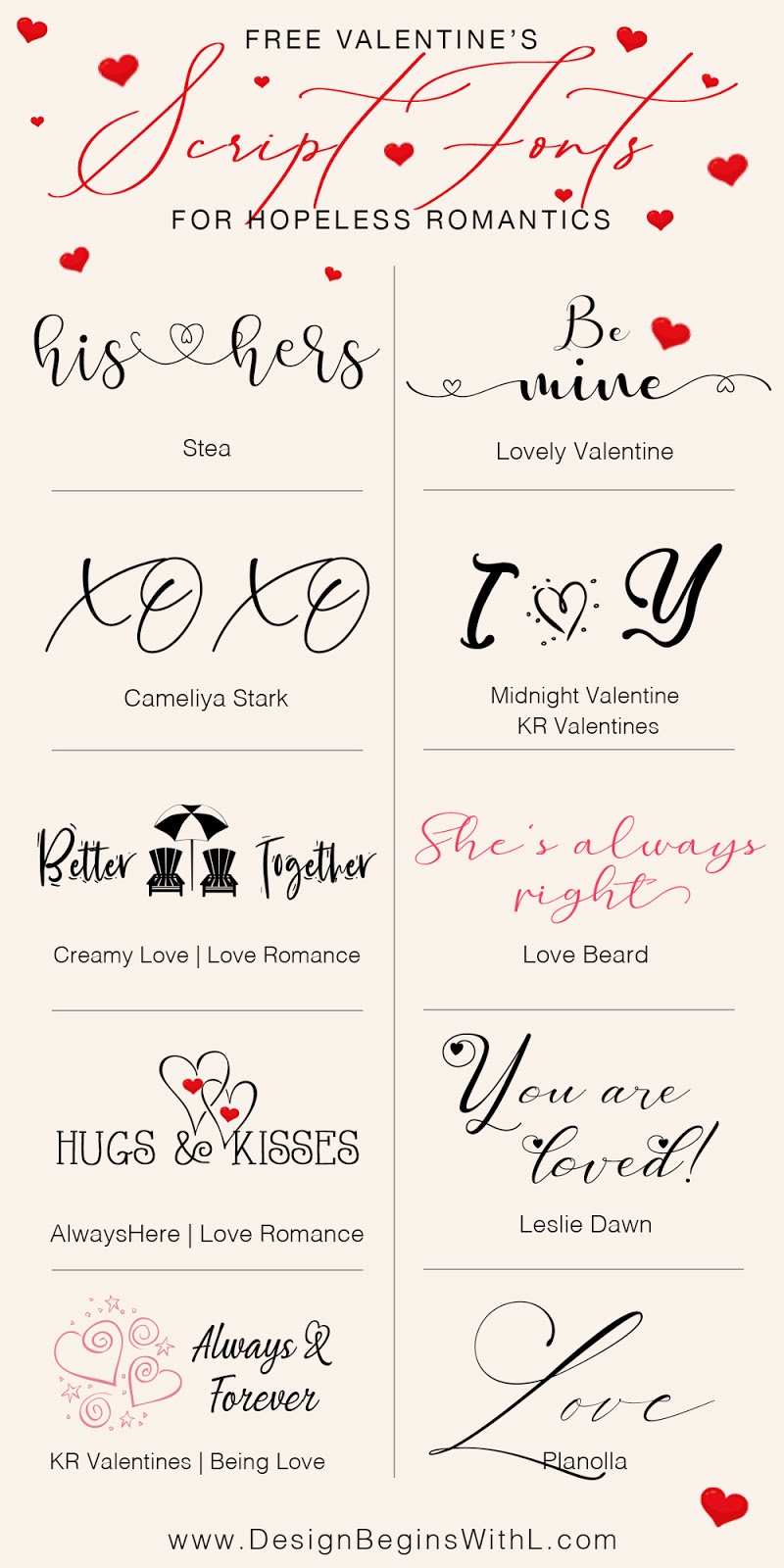 Free Valentine S Day Fonts For Hopeless Romantics