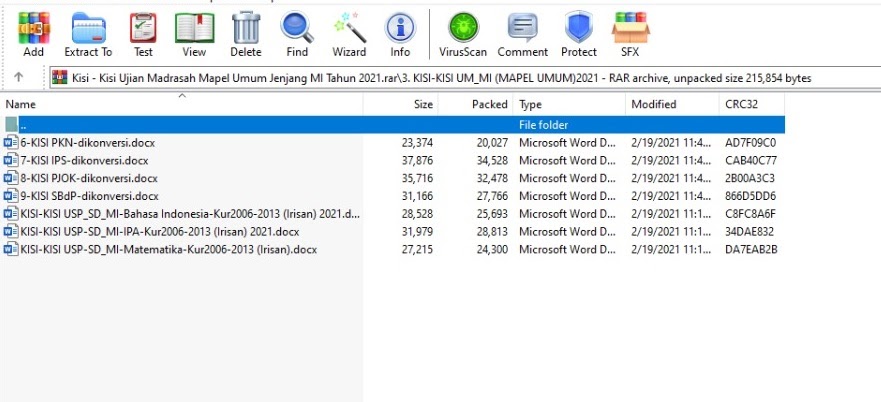 Kisi Kisi Ujian Madrasah Mapel Umum Jenjang Mi Tahun 2021 Admin Bawean