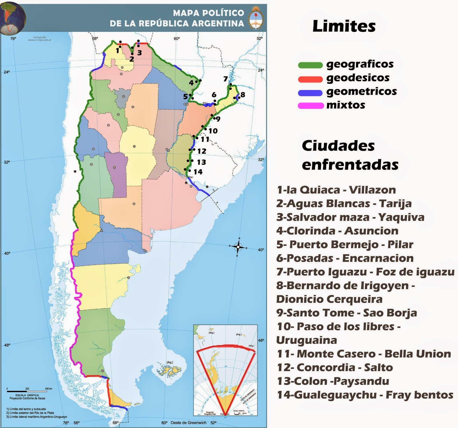 Tipos de Límites de la Argentina | Geografía Social