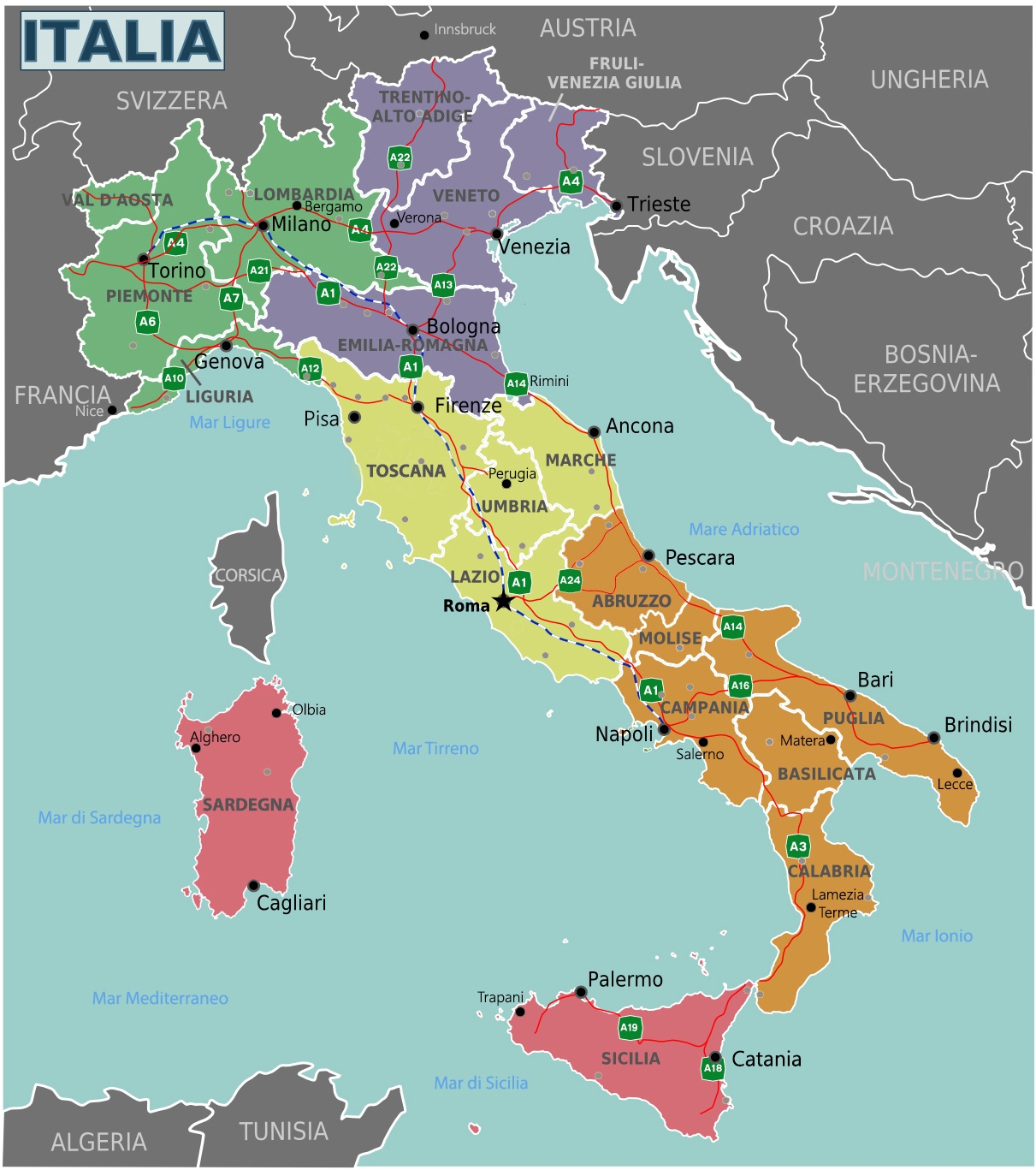 Italy House Hunting DE: Landkarte Italien