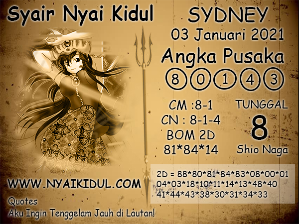 Syair Nyai Sydney 03 Januari 2021