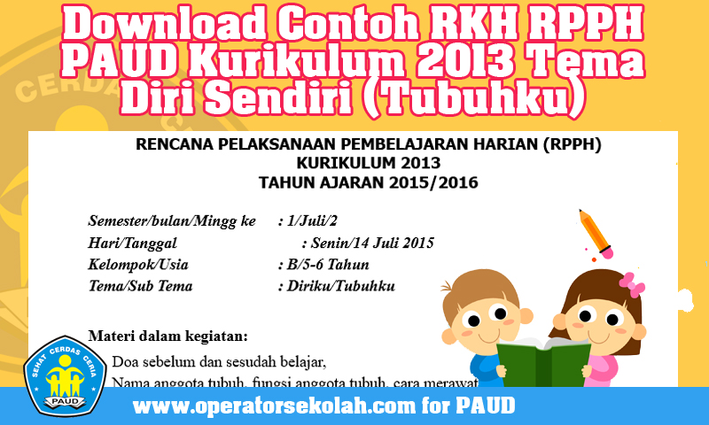 Download Acuan Rkh Rpph Paud Kurikulum 2019 Tema Diri