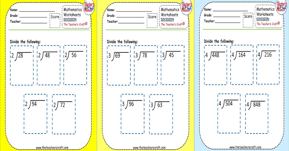 Division Worksheets Level 2 - The Teacher's Craft