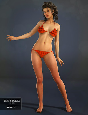 Mapilegis Triangle bikini para sa Genesis 2 Babae (s) - 3D Models Art Zone
