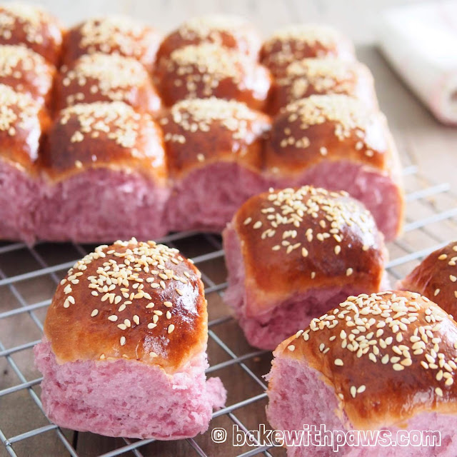 Japanese Purple Sweet Potato Bun BAKE WITH PAWS