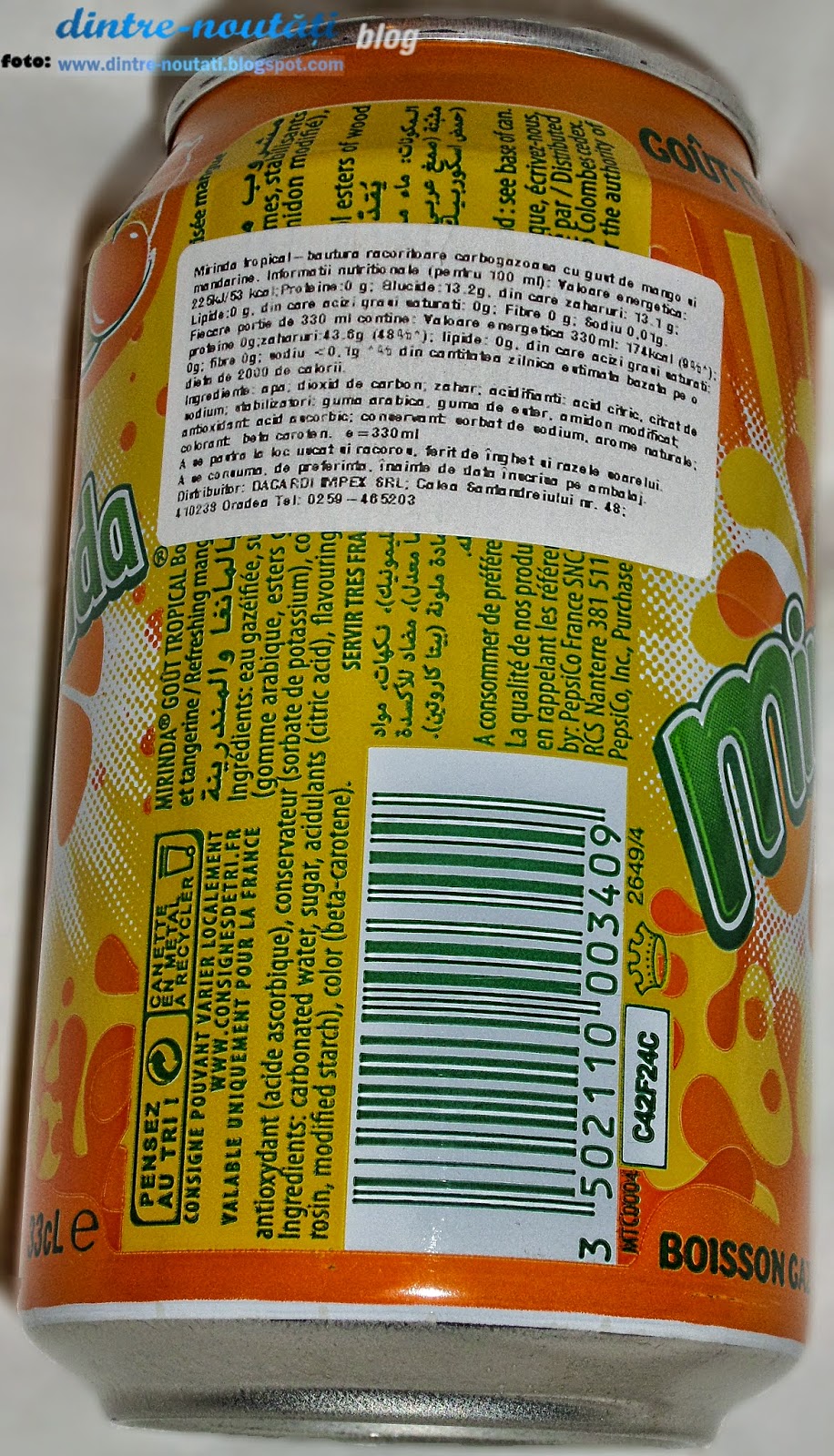 mirinda GOÛT TROPICAL acum în România - Băutură răcoritoare carbogazoasă cu gust de mango și mandarine