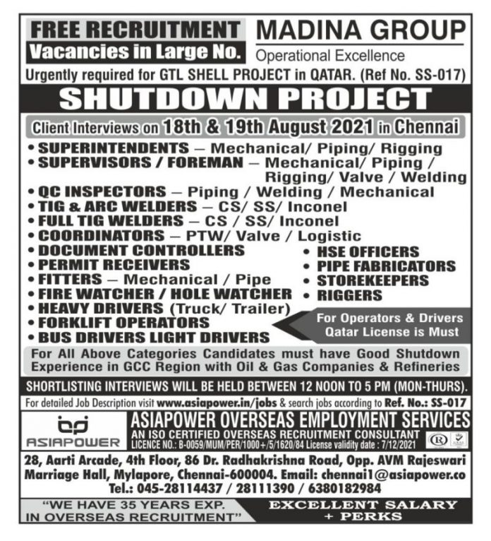 QATAR JOBS REQUIRED FOR A LEADING COMPANY IN QATAR gulf jobs