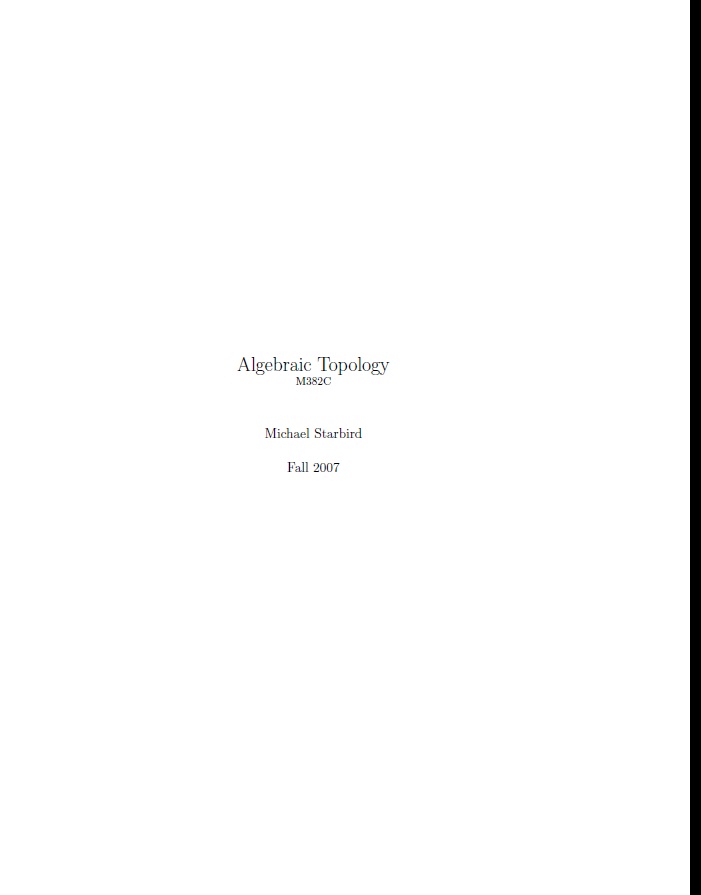 Algebraic Topology :Michael Starbird