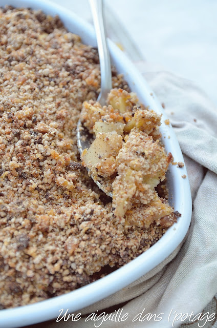 Crumble pommes-abricots secs (IG bas,sans beurre)