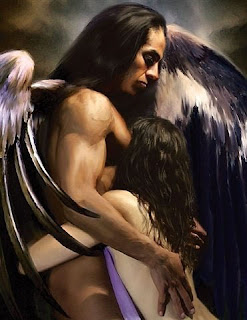 hombres y mujeres con alas, ángeles