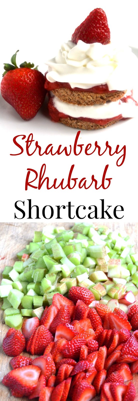 These Strawberry Rhubarb Shortcakes are the perfect summer dessert. The shortcakes are made with only 5 ingredients and the sauce is the perfect mix of sweet and tart! www.nutritionistreviews.com