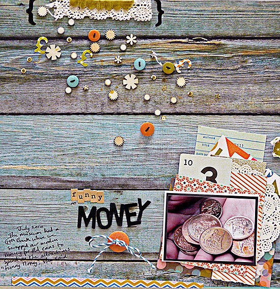 From High In The Sky: Scrapbooking a trail of embellishments for Get It Scrapped