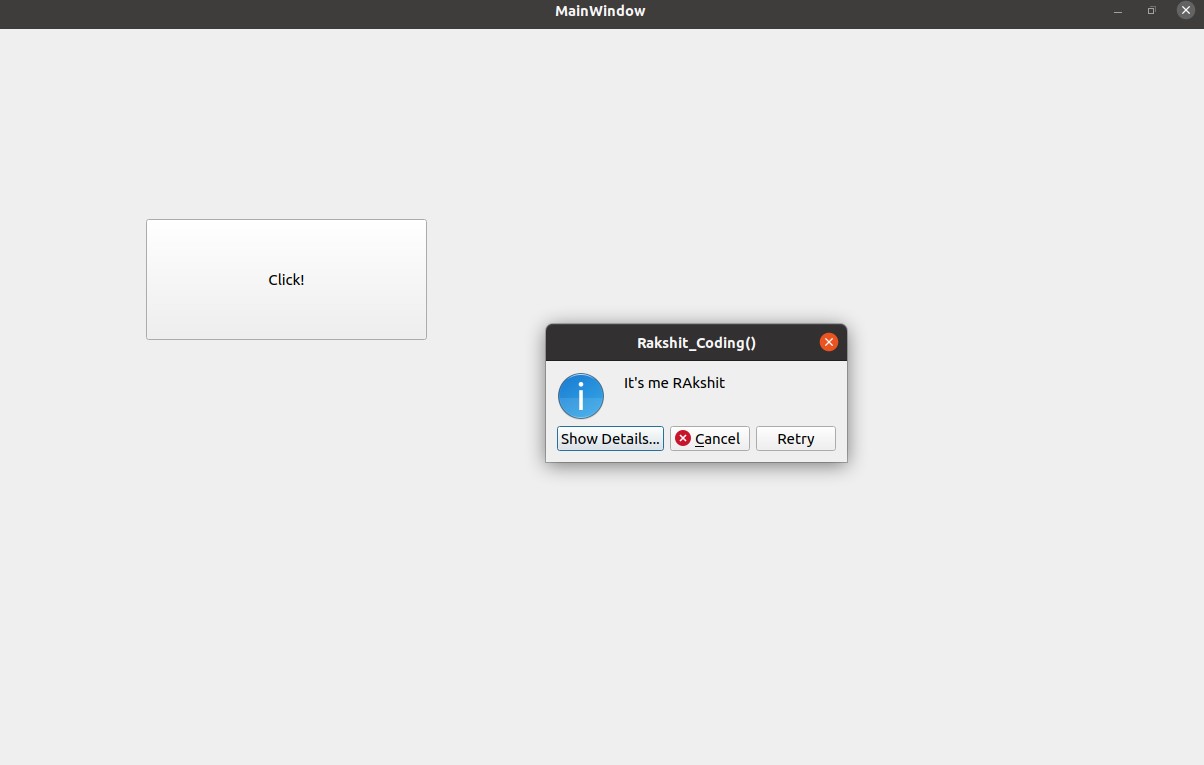 PyQt5 QMessageBox MessageBox Qt Python