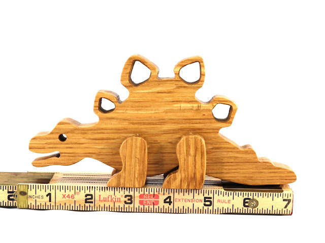 Handmade Wooden Toy Dinosaur Stegosaurus