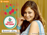 actress kaveri jha photo in sky blue saree along fascinating broad smile