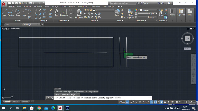 Cara Memperpanjang Garis di AutoCAD menggunakan Perintah Perpanjangan AutoCAD