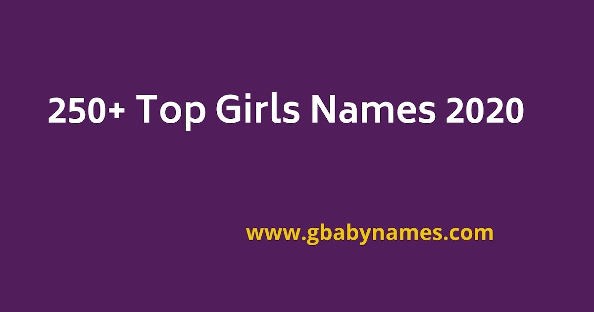 Top Girls Names 2020 GBabyNames
