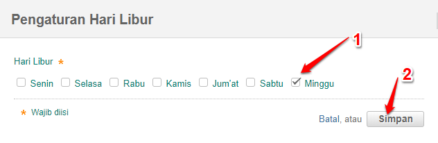 Cara Mengganti Hari Libur Absensi Online Simpatika