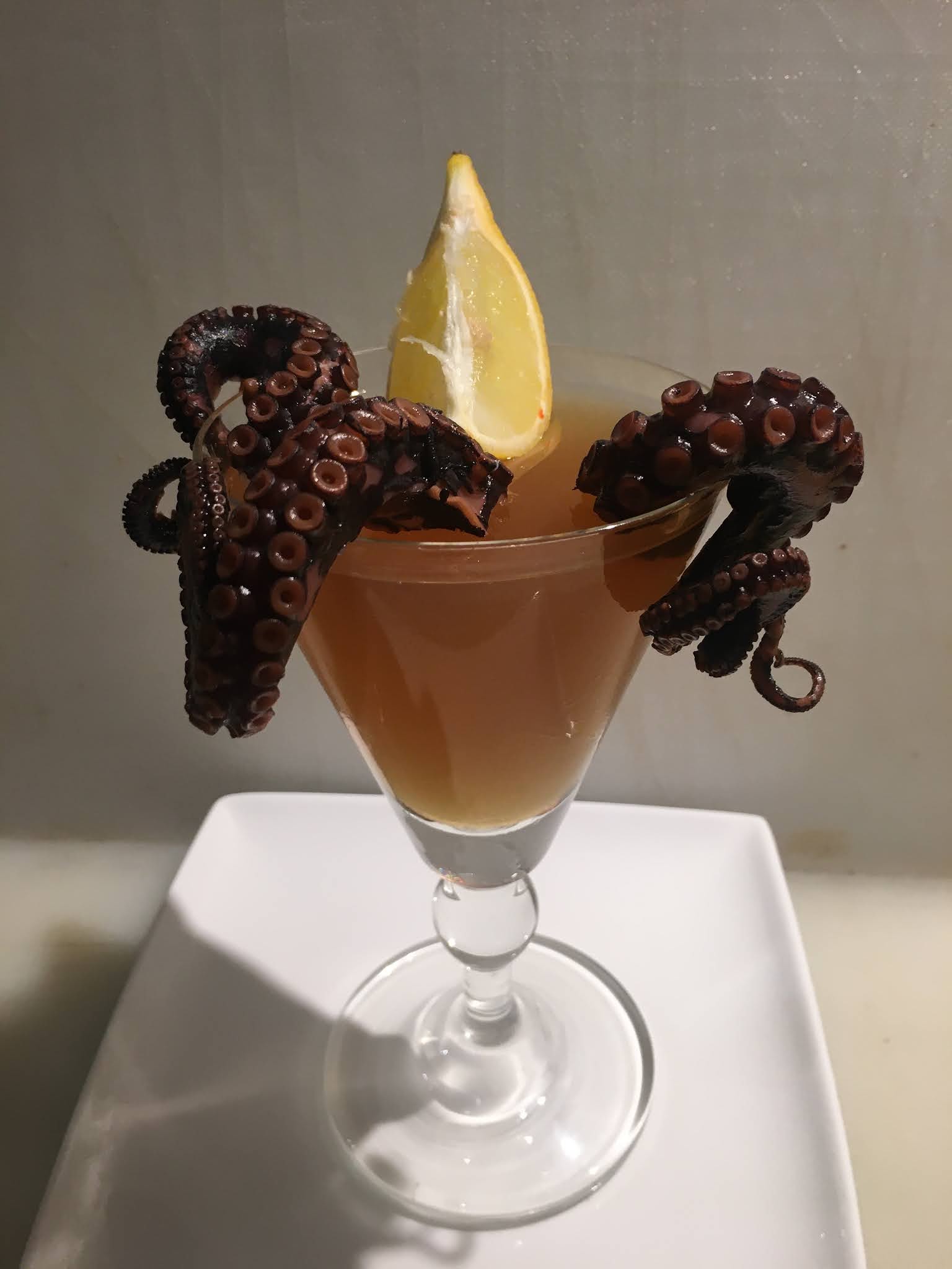 Making a raft, needs clarification.Baby octopus appetizer with Jellied