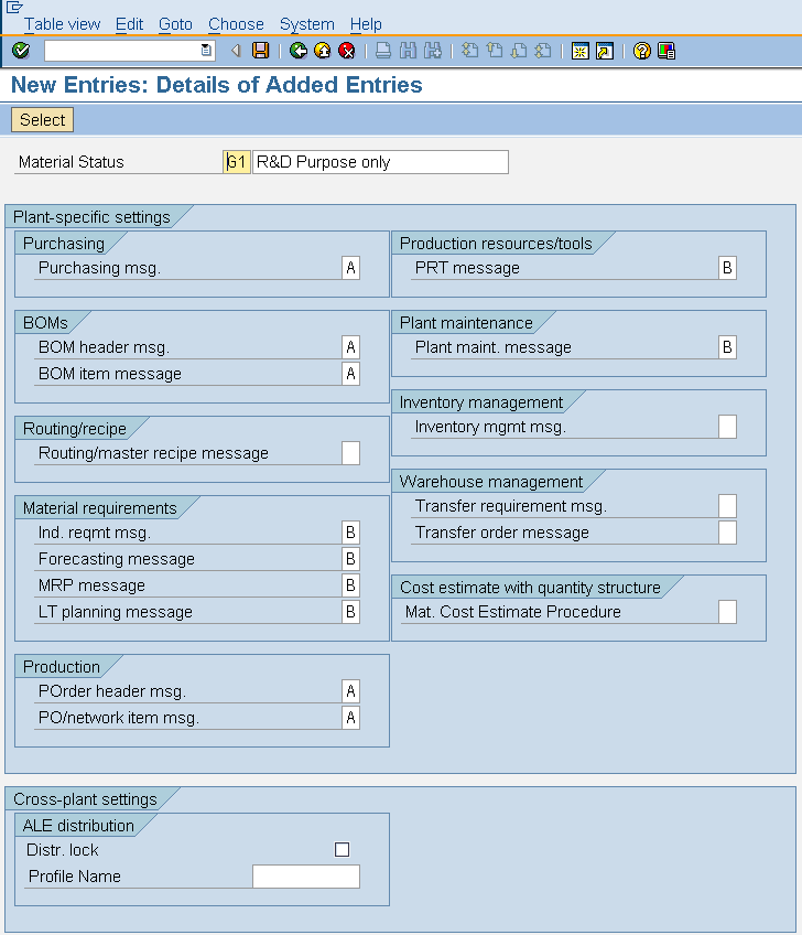 SAP MM How to Define Material Statuses ?