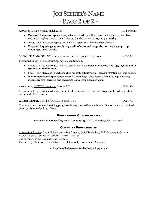 Office accounting resume example