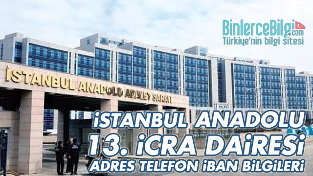 İstanbul Anadolu 13. İcra Dairesi Adresi, Telefonu, İBAN Numarası İstanbul Anadolu 13. İcra Dairesi Adresi, Telefonu, İBAN Numarası