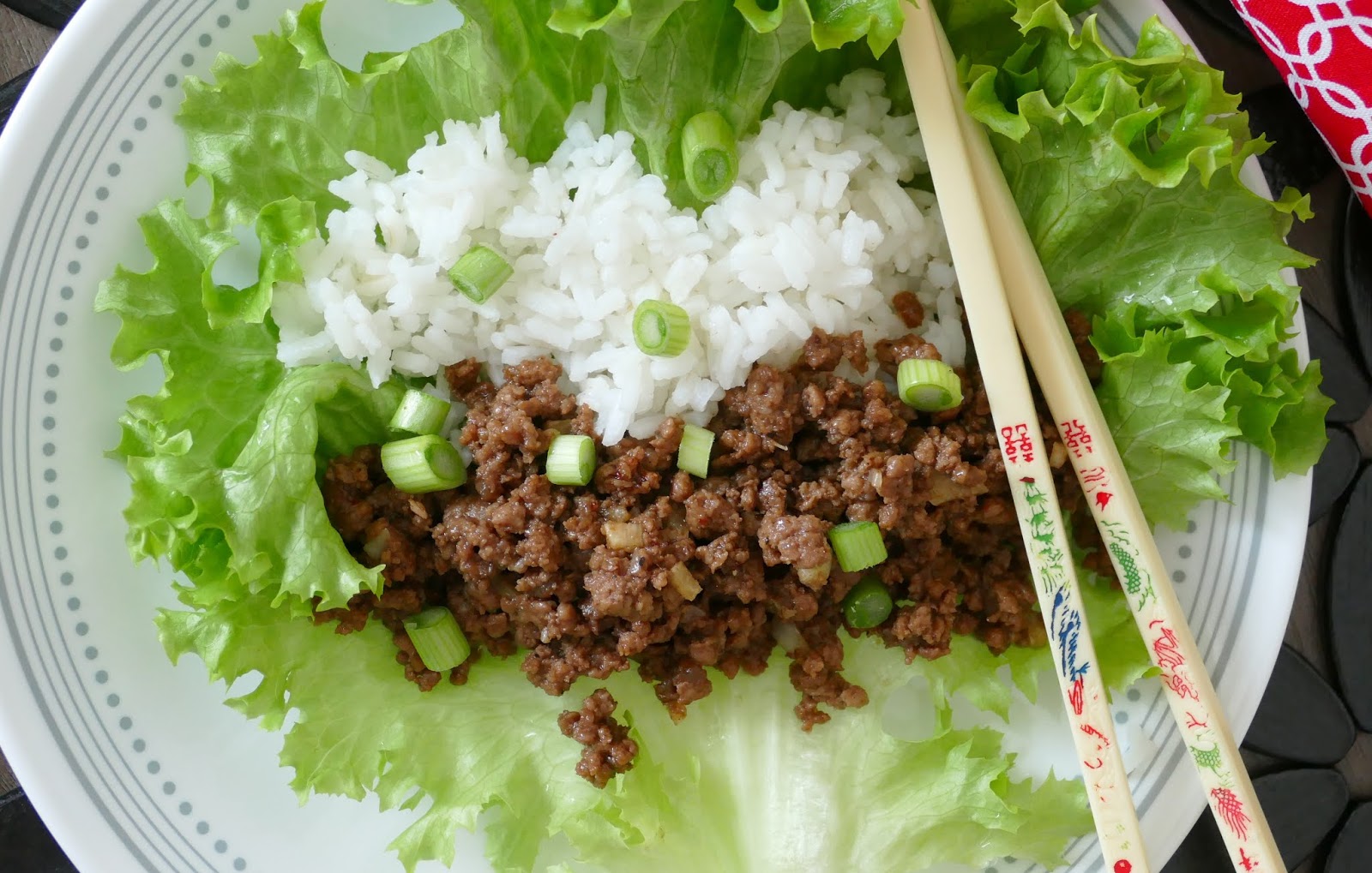 Korean Ground Beef and Rice Lettuce Wraps Recipe