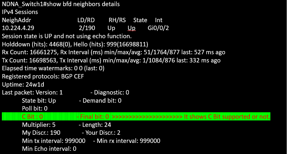 BGP Protocol BFD C Bit Feature The Network DNA