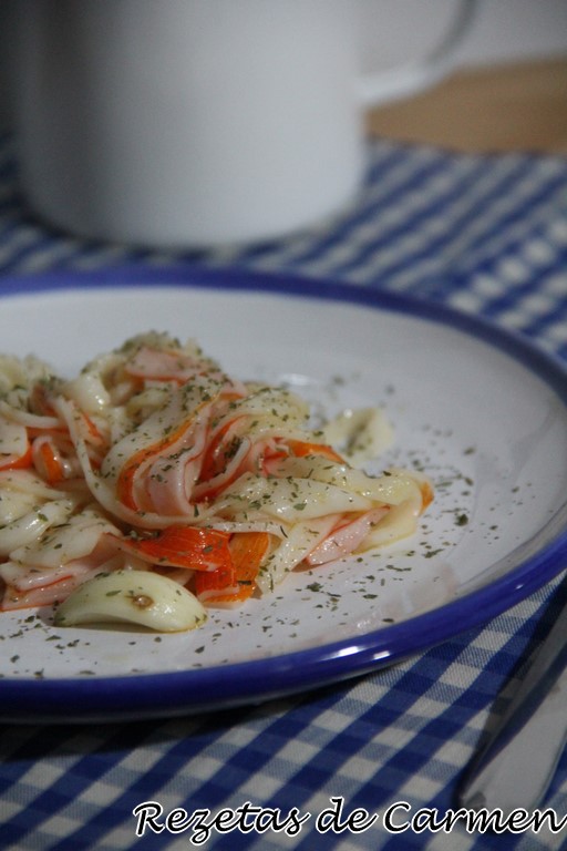 Gulas de surimi al ajillo